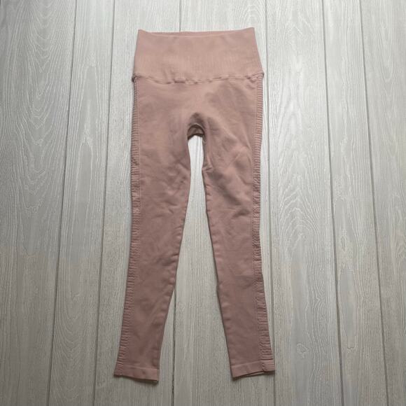 A For Avocado Women's Soft Rose Pink Textured Braided High Waist Air Leggings XS - Picture 2 of 12